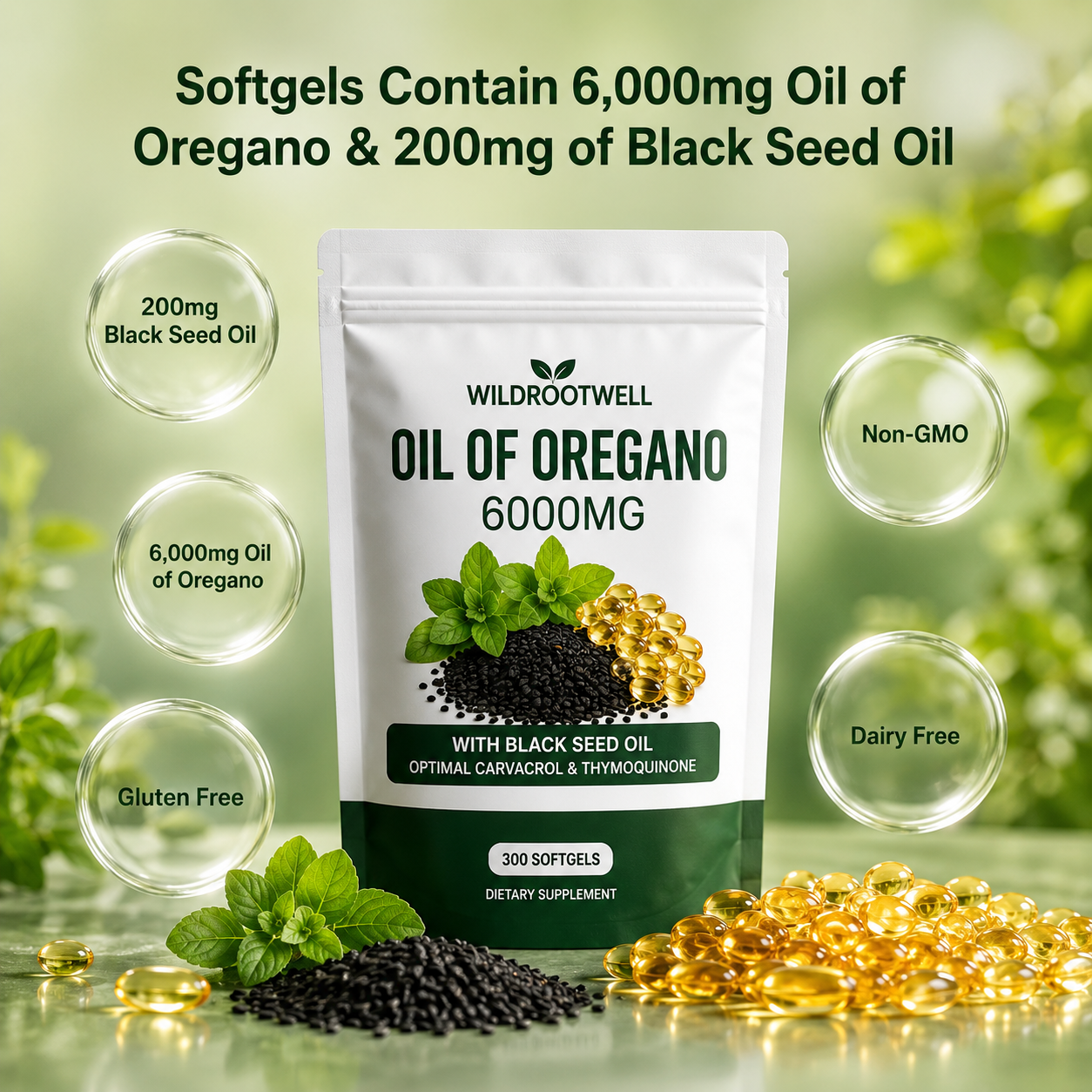 Oregano Oil 6000MG- Gut& Immune Support