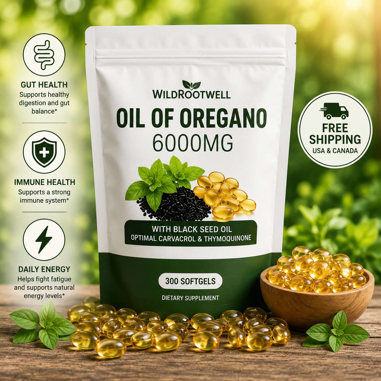 Oregano Oil 6000MG- Gut& Immune Support