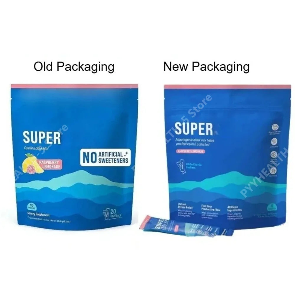 Powdered Drink Mix, Cortisol Reducer and Sleep Aid Supplement L Theanine Magnesium Glycinate, Vitamin D 3 No Sugar Non GMO 20 Ct